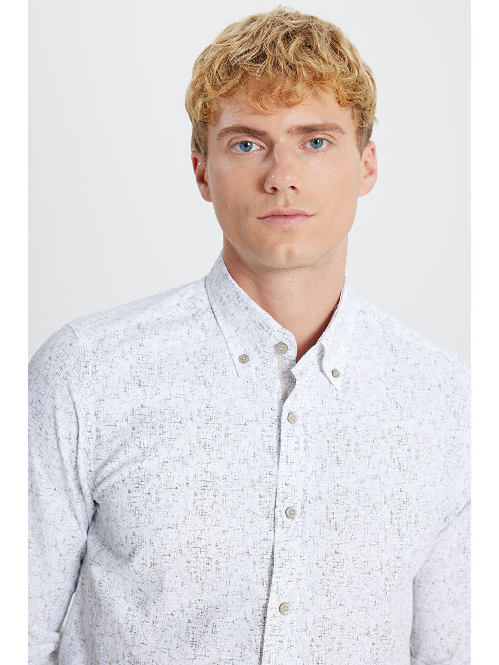 Erkek Beyaz-Haki Gömlek-3