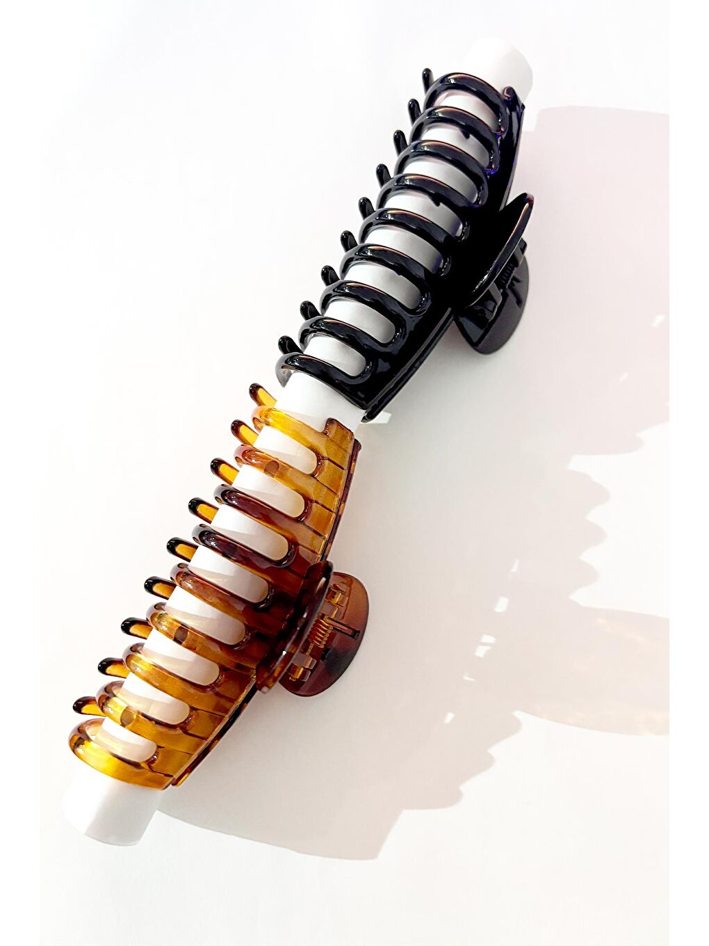 Siyah Lüks Plastik Büyük Mandal Toka 2'li Paket-1