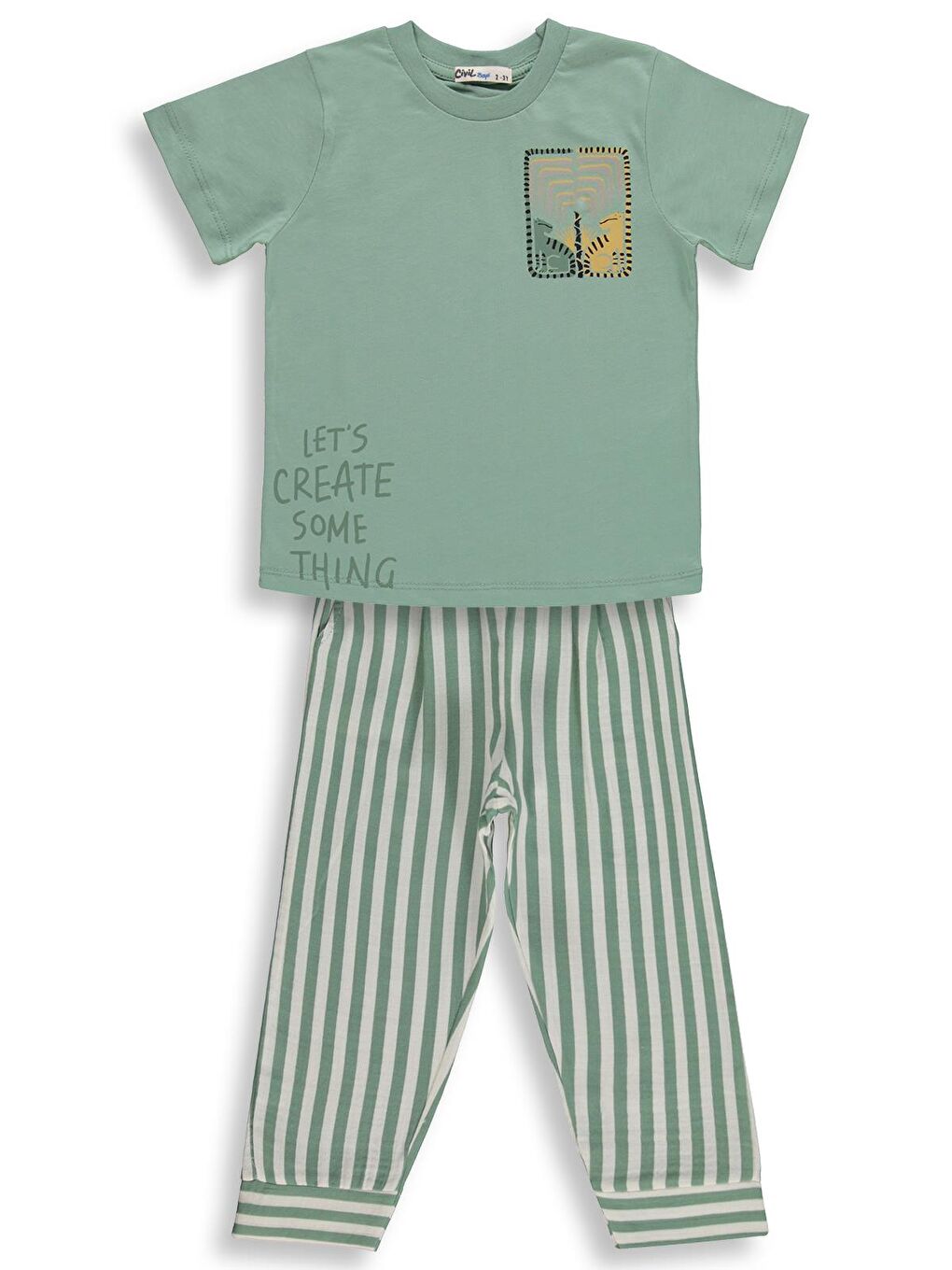 Boys Lets Baskılı 2-5 Yaş Takım - Yeşil