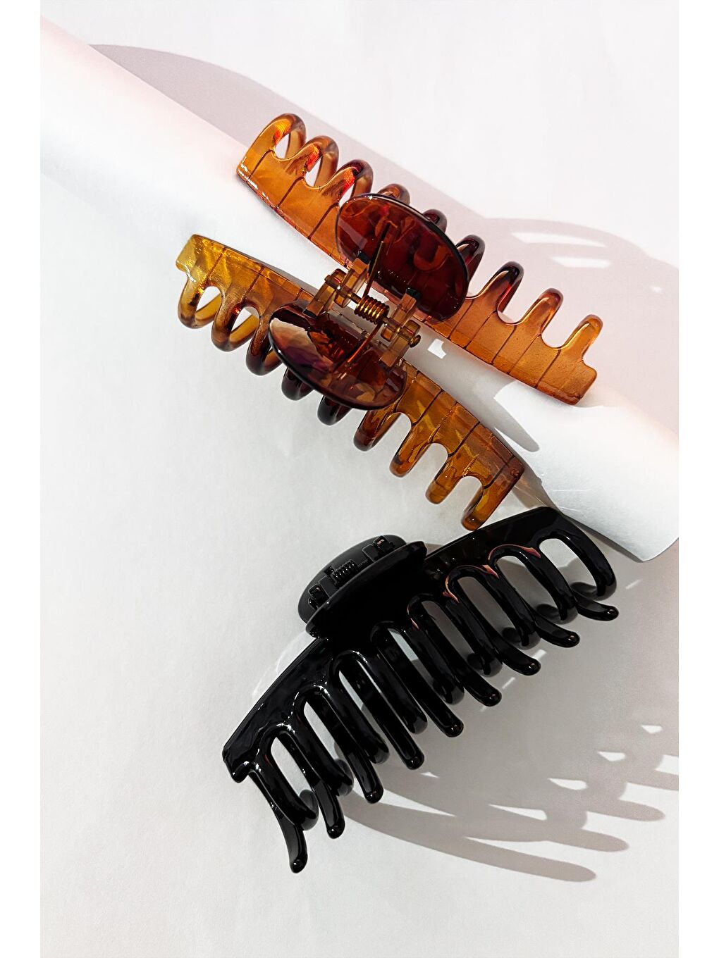 Siyah Lüks Plastik Büyük Mandal Toka 2'li Paket-3