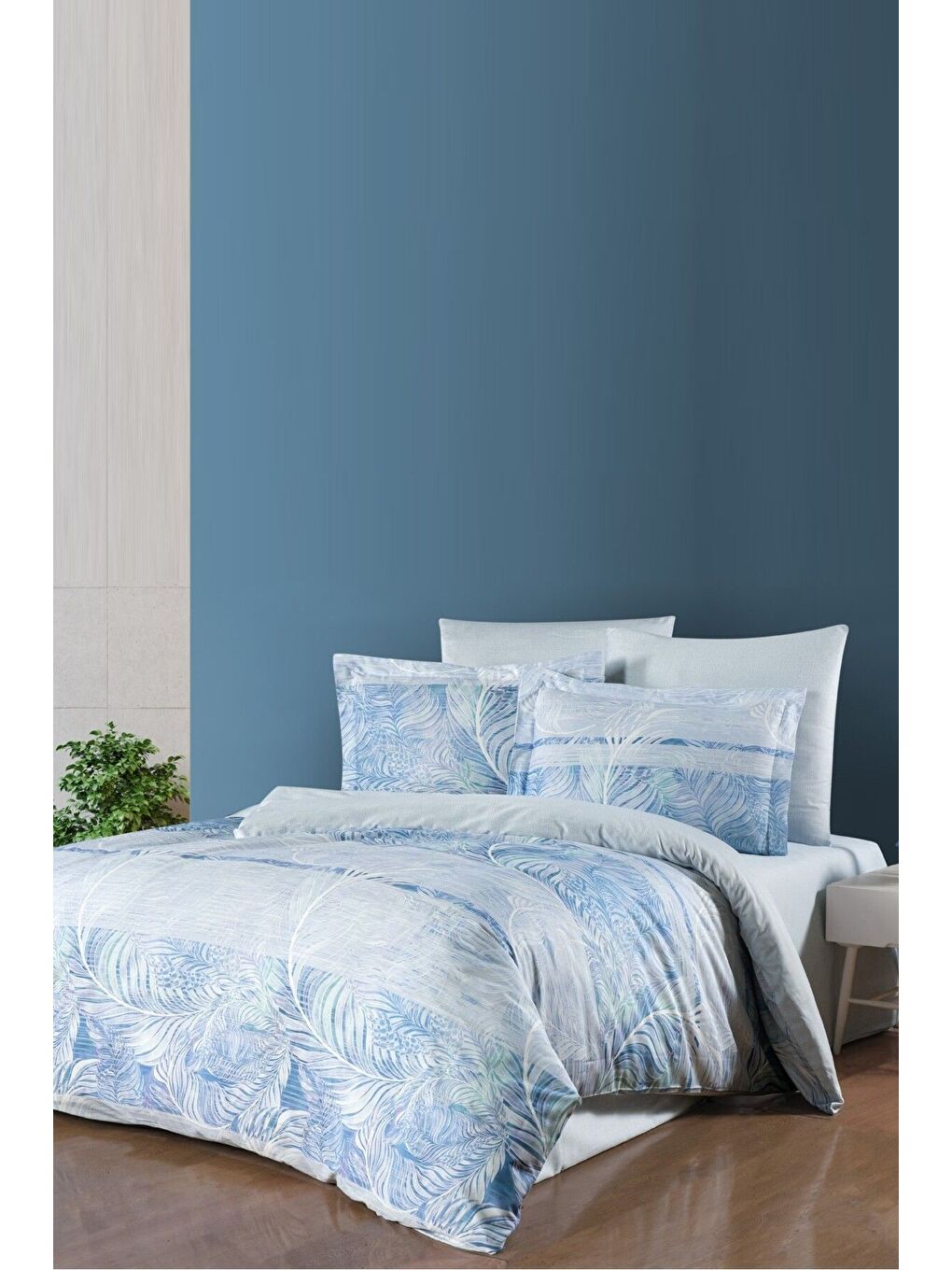 Karışık Çift Kişilik Bambu Saten Nevresim Takımı Luce