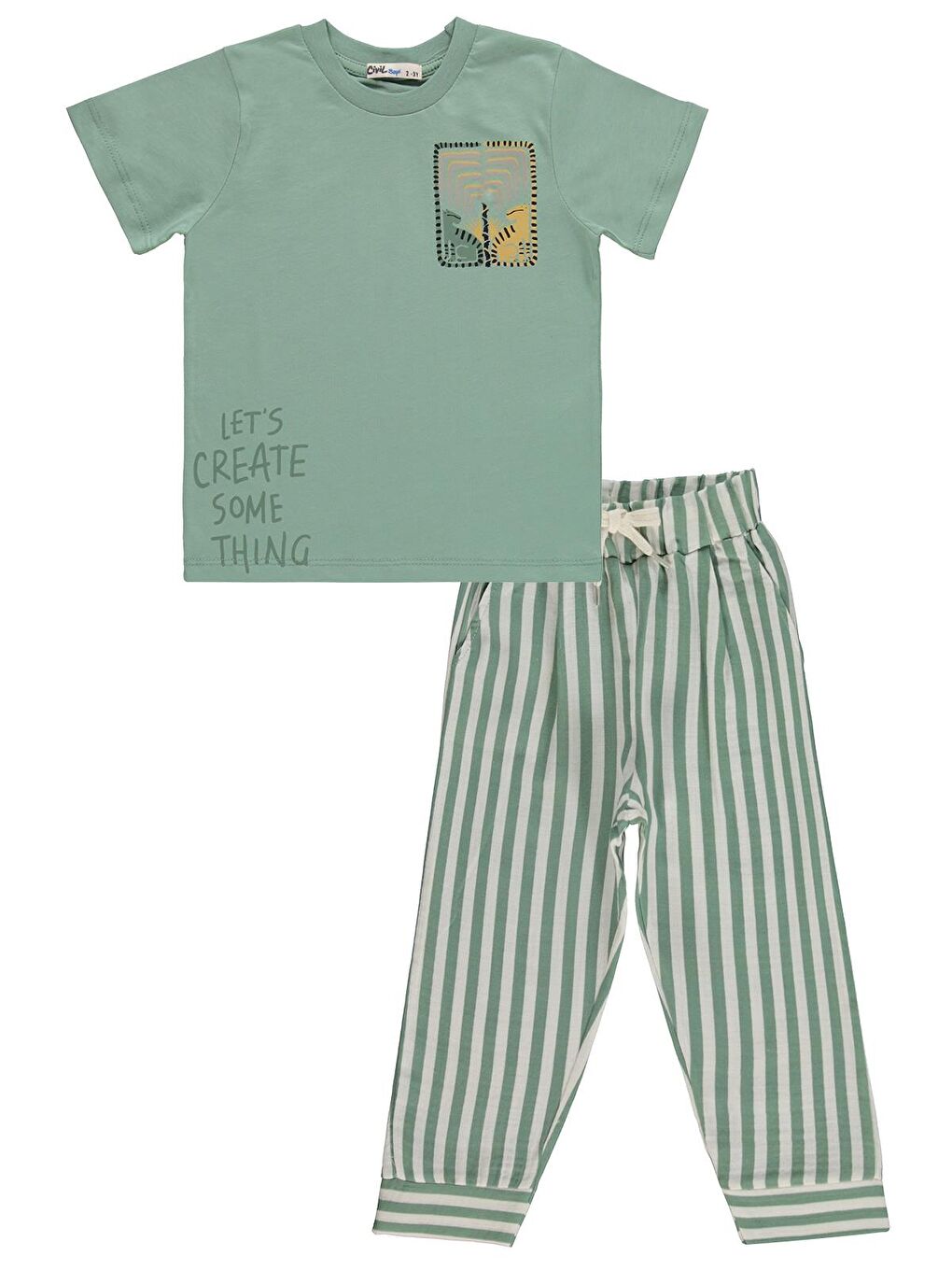 Boys Lets Baskılı 2-5 Yaş Takım - Yeşil-3