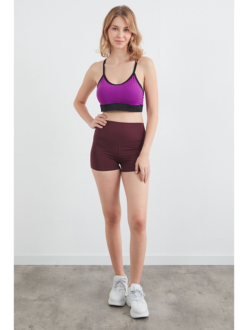 Bordo Active Yazı Baskılı Dalgıç Kumaş Biker Tayt-3