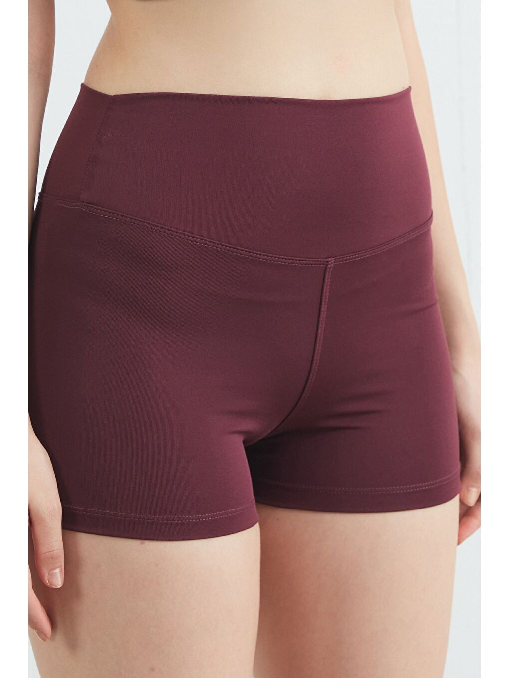 Bordo Active Yazı Baskılı Dalgıç Kumaş Biker Tayt-4