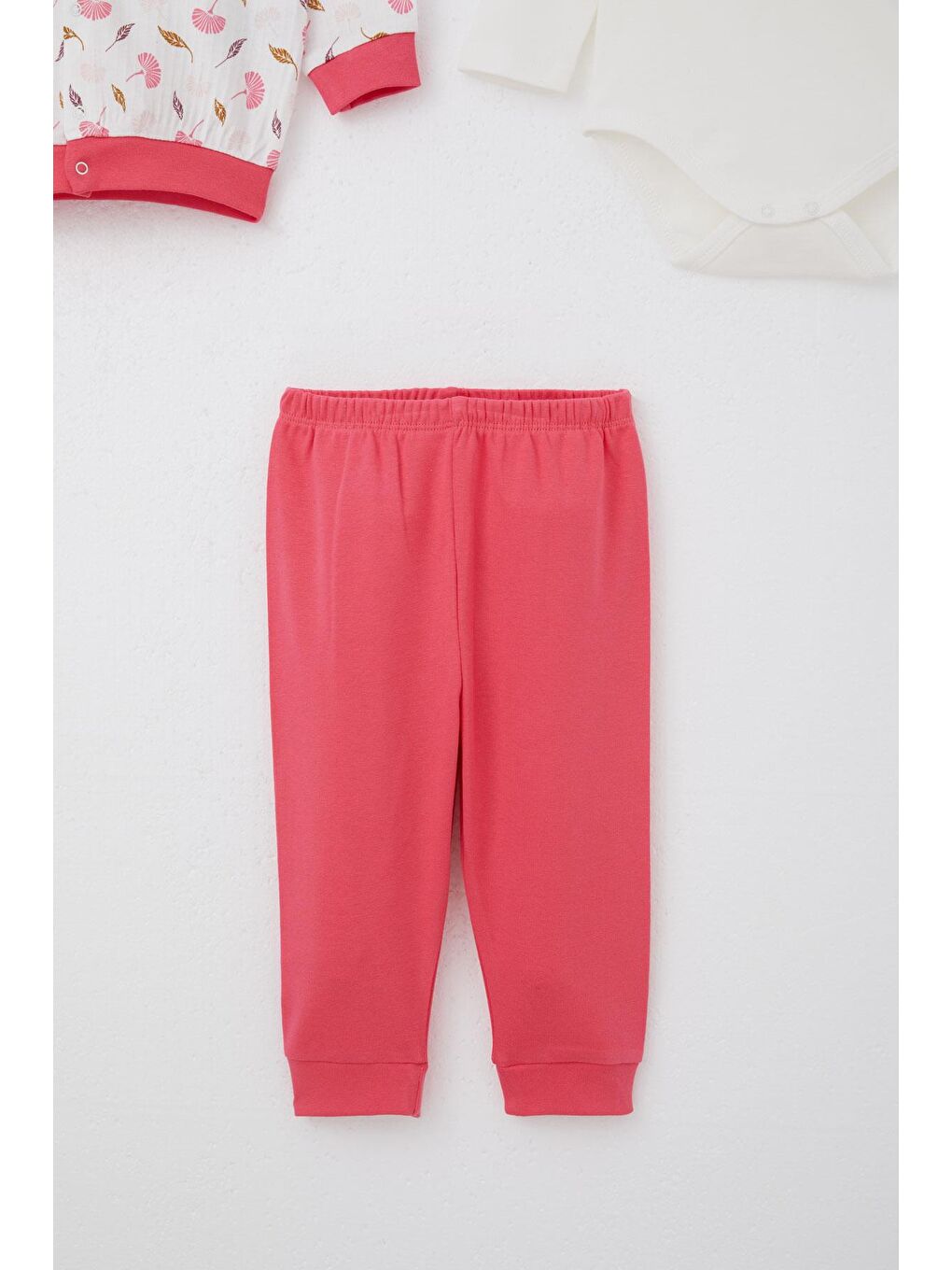 Kız Bebek Zıbınlı 3 Lü Takım Çiçek Desenli Beyaz (4 Ay-1 Yaş)-4