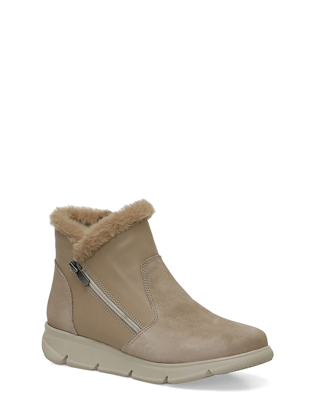 Bej 105314.NZ4PR Vizon Kadın Düz Bot-1