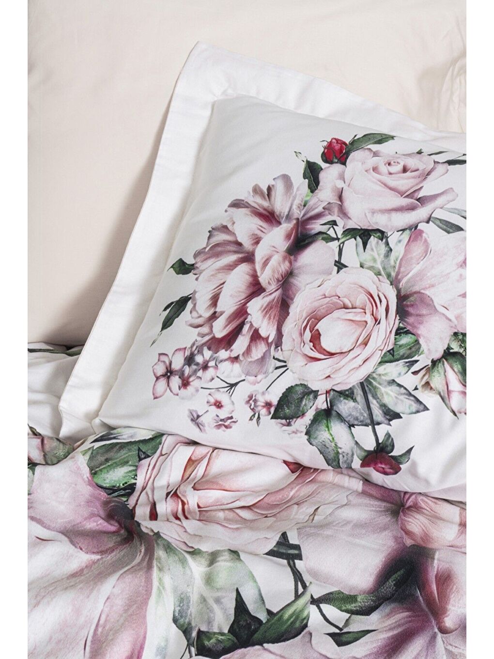 Karışık Çift Kişilik Bambu Saten Nevresim Takımı Vıntage-2