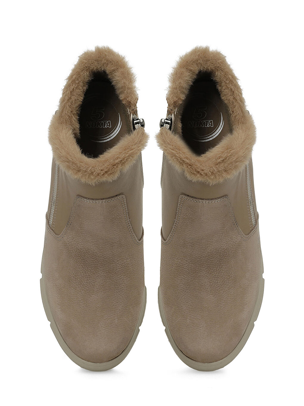 Bej 105314.NZ4PR Vizon Kadın Düz Bot-3