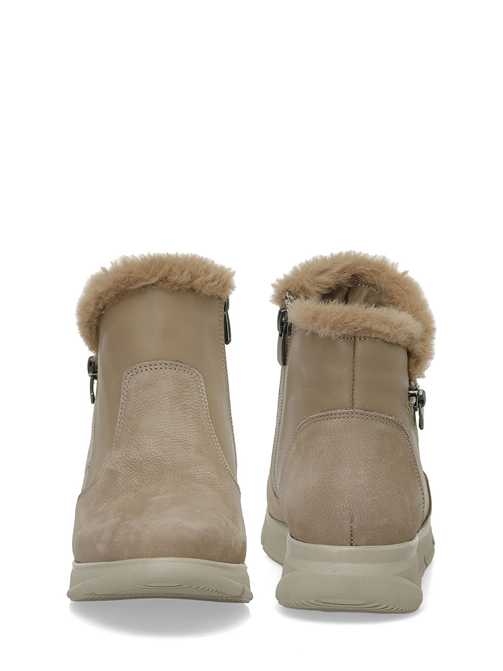 Bej 105314.NZ4PR Vizon Kadın Düz Bot-4