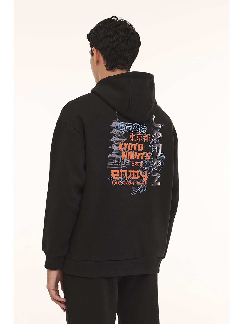 ML SHOU 17UZD101 4PR Siyah  Erkek Hoodie-1