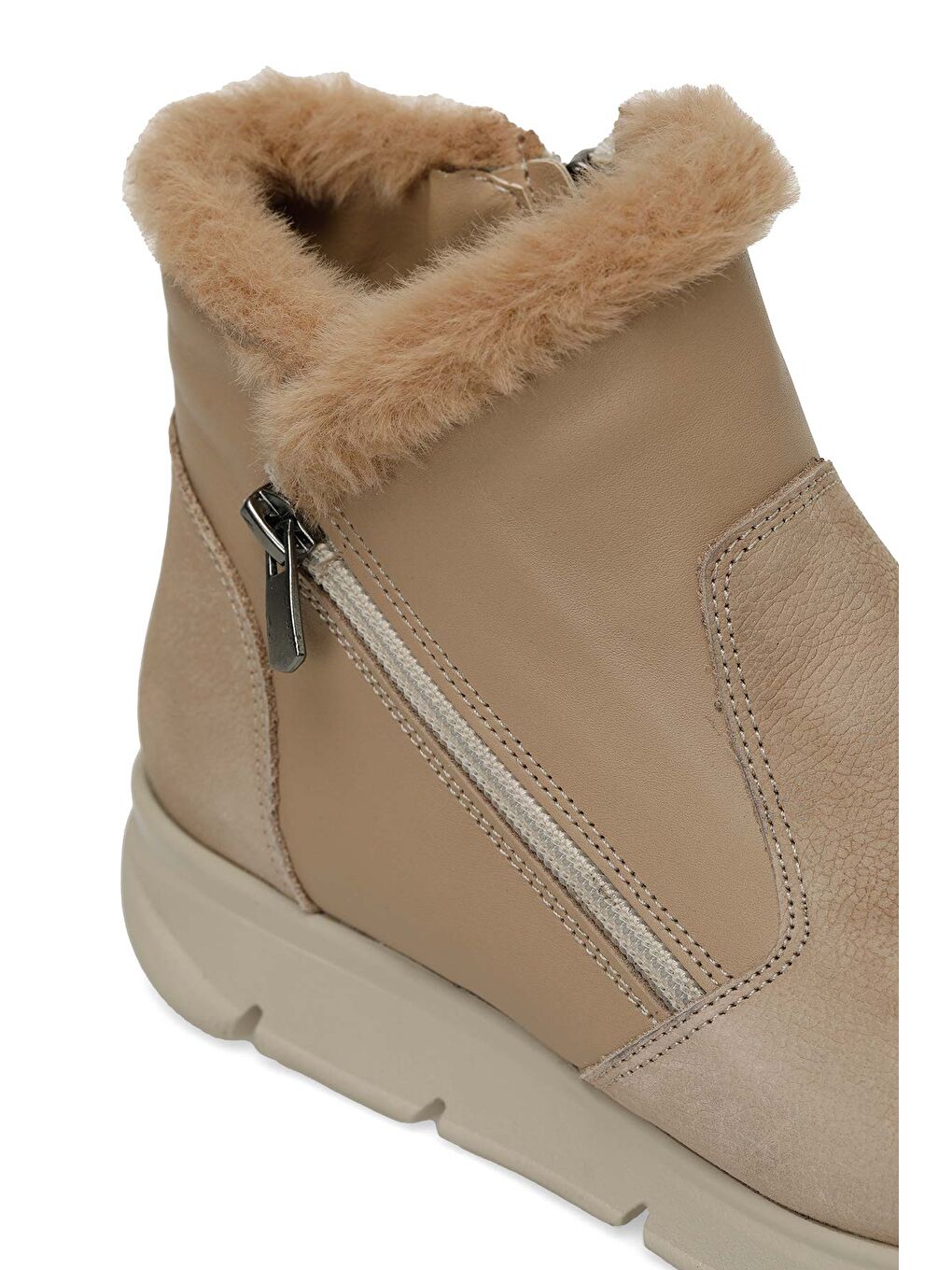 Bej 105314.NZ4PR Vizon Kadın Düz Bot-6