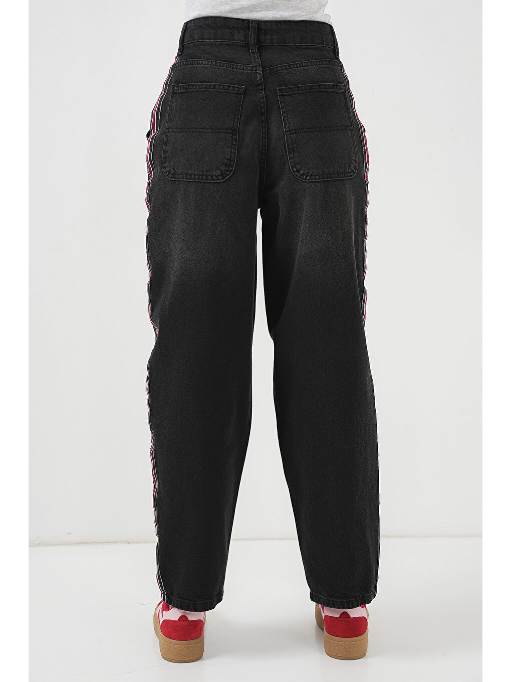 Kadın Baggy Jean Pantolon 6700   Siyah-5