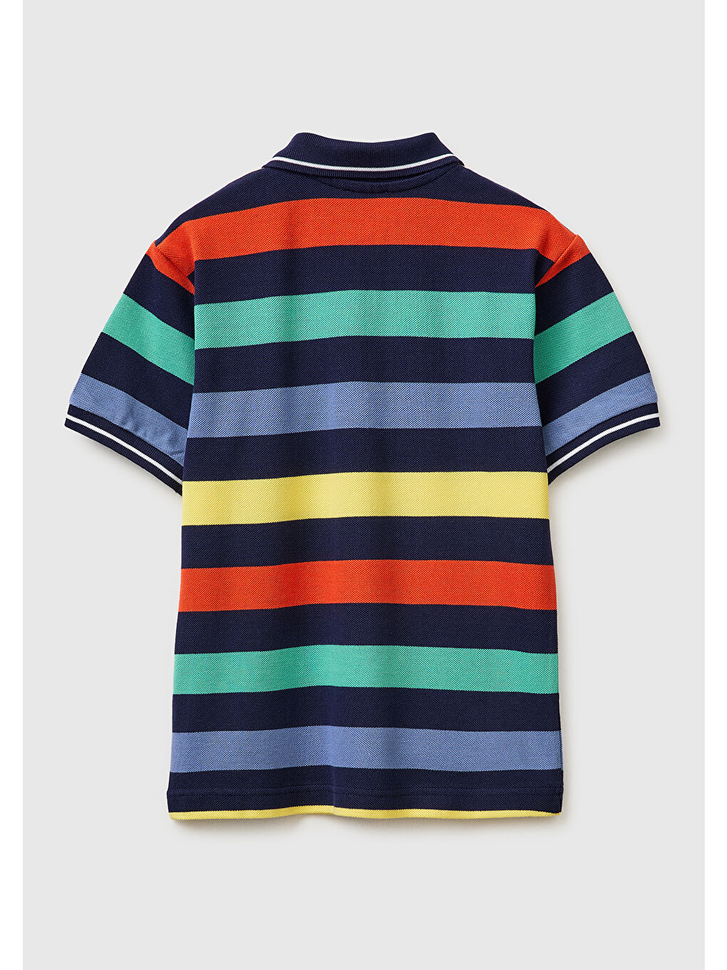 Karışık Erkek Çocuk Koyu Mix Çizgili Logo Nakışlı Polo Yaka Çocuk T-Shirt-1