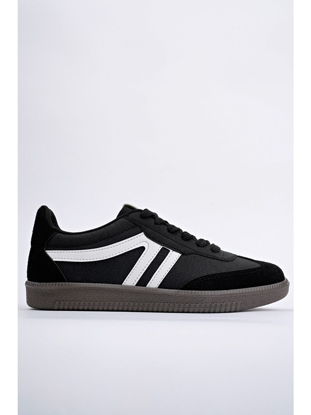 Muggo Siyah GARCİA Unisex Ortopedik Günlük Bağcıklı Yürüyüş Koşu Sneaker Spor Ayakkabı - 6
