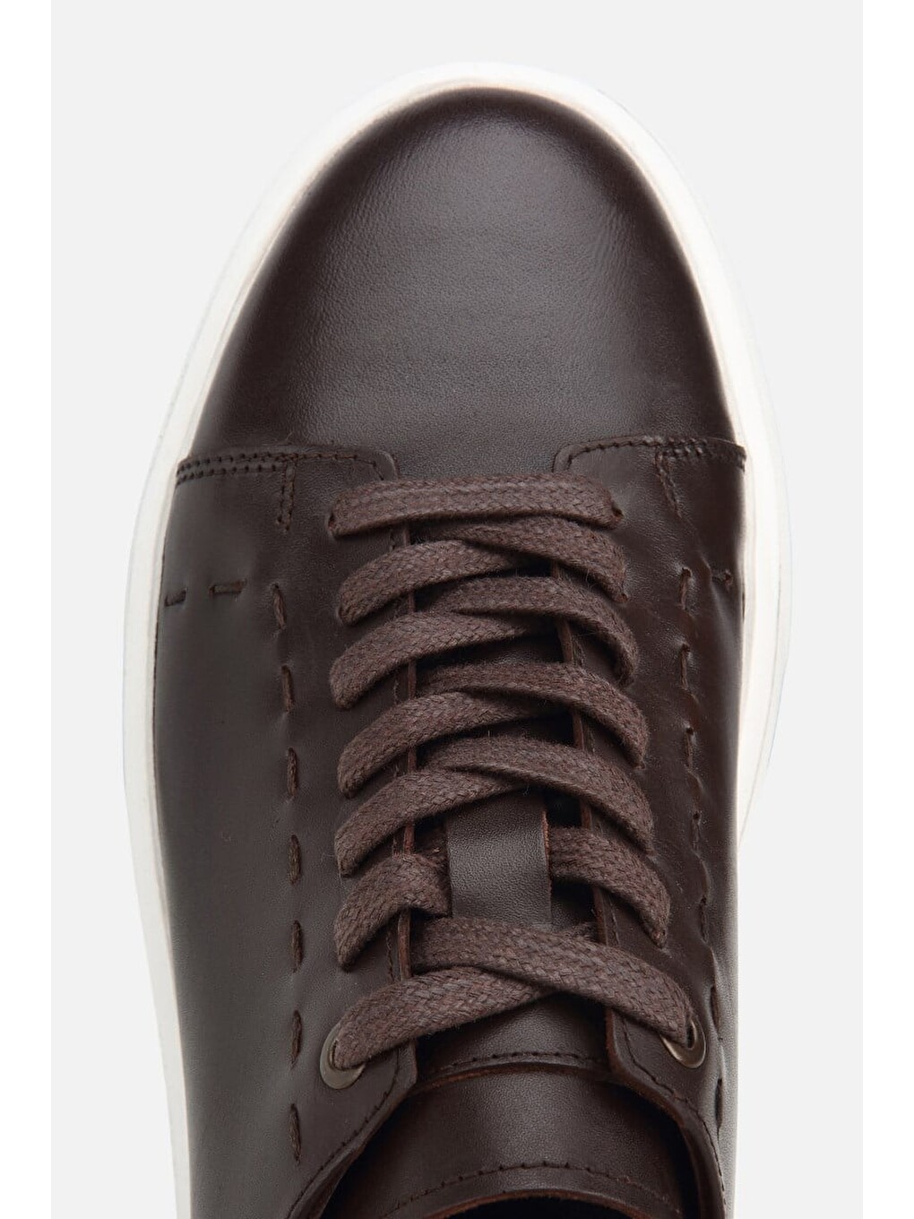 Erkek Kahverengi Bağcıklı Kalın Tabanlı Günlük Sneaker-4