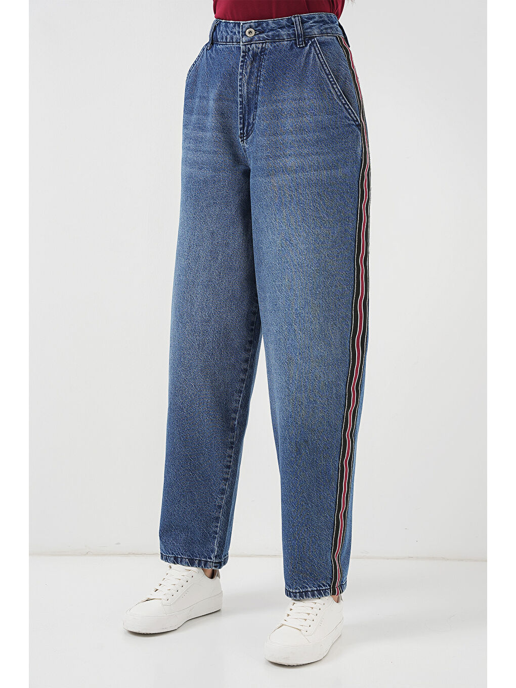 Kadın Baggy Jean Pantolon 6700   Lacivert-1