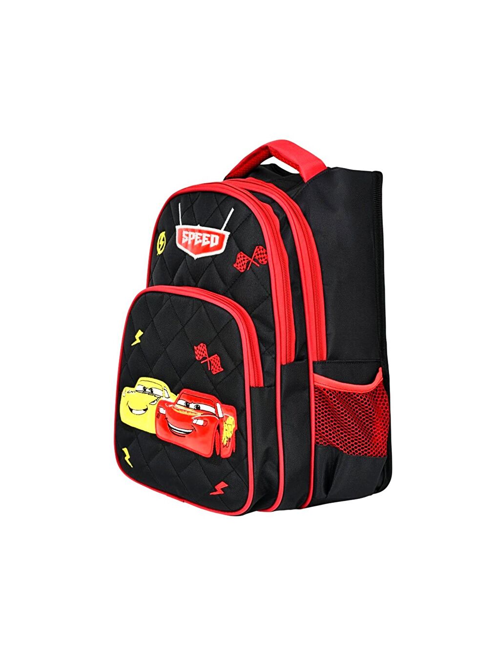 3 Bölmeli İlkokul Çantası ve Beslenme Çantası Arabalar Siyah 2018-3-3