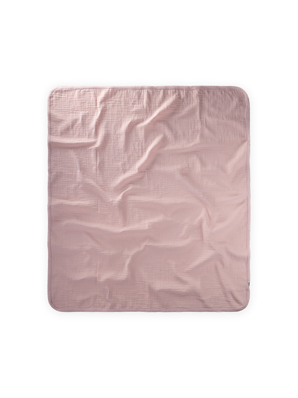 Dantel İşlemeli Tekkat Müslin Battaniye 100X100 Cm +/- 3 Cm Pudra Pembe-1