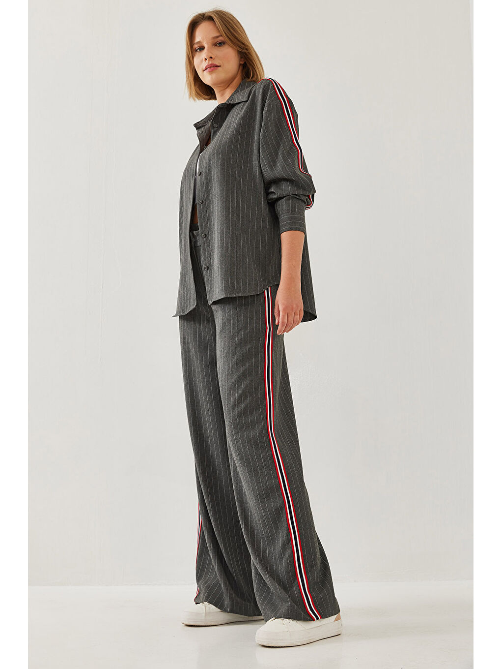 Antrasit Kadın Şeritli İkili Takım-2