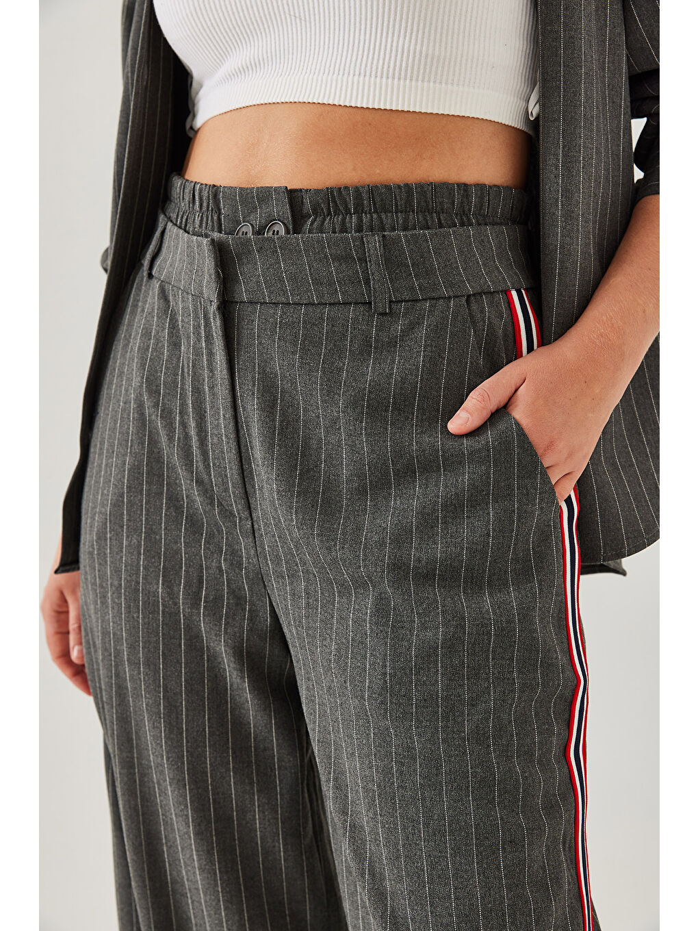 Antrasit Kadın Şeritli İkili Takım-3