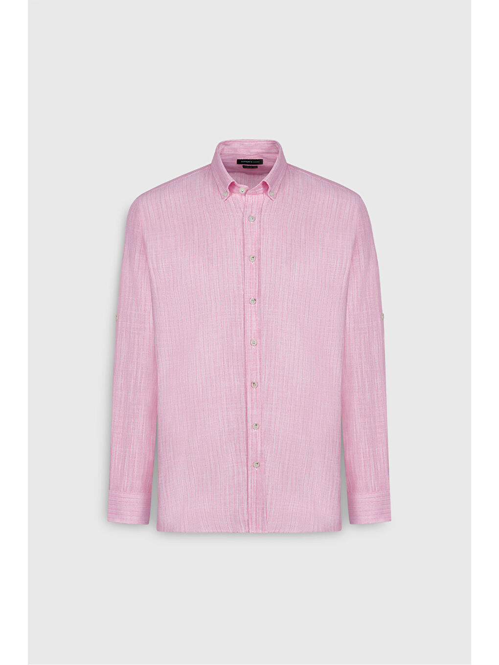 Erkek Pembe Rahat Kesim Pamuklu Düğmeli Yaka Gömlek