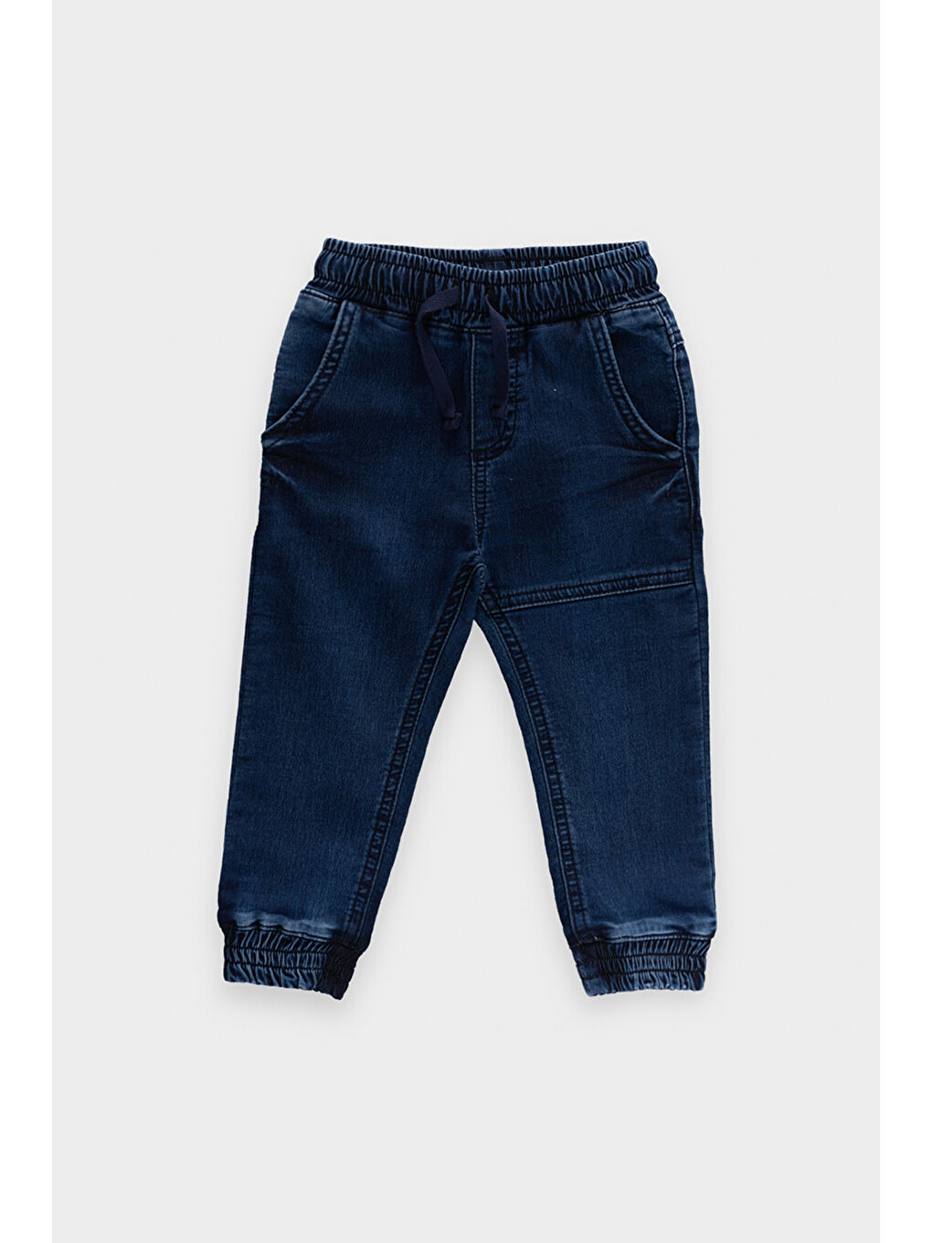 Lacivert Erkek Çocuk Yıkamalı Denim Pantolon-1