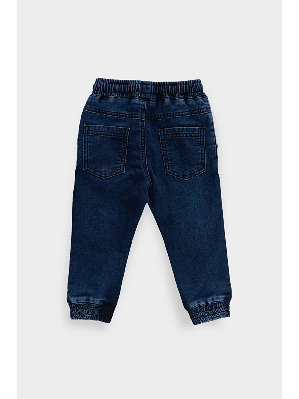 Lacivert Erkek Çocuk Yıkamalı Denim Pantolon-5