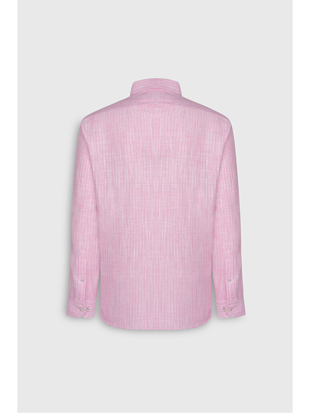 Erkek Pembe Rahat Kesim Pamuklu Düğmeli Yaka Gömlek-3