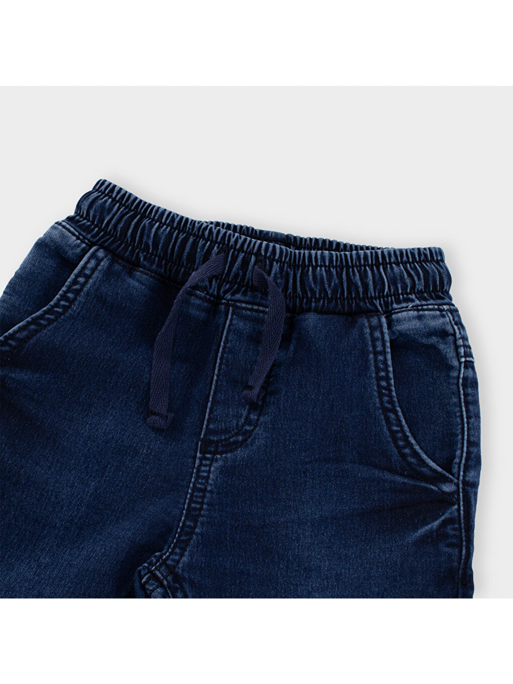 Lacivert Erkek Çocuk Yıkamalı Denim Pantolon-6