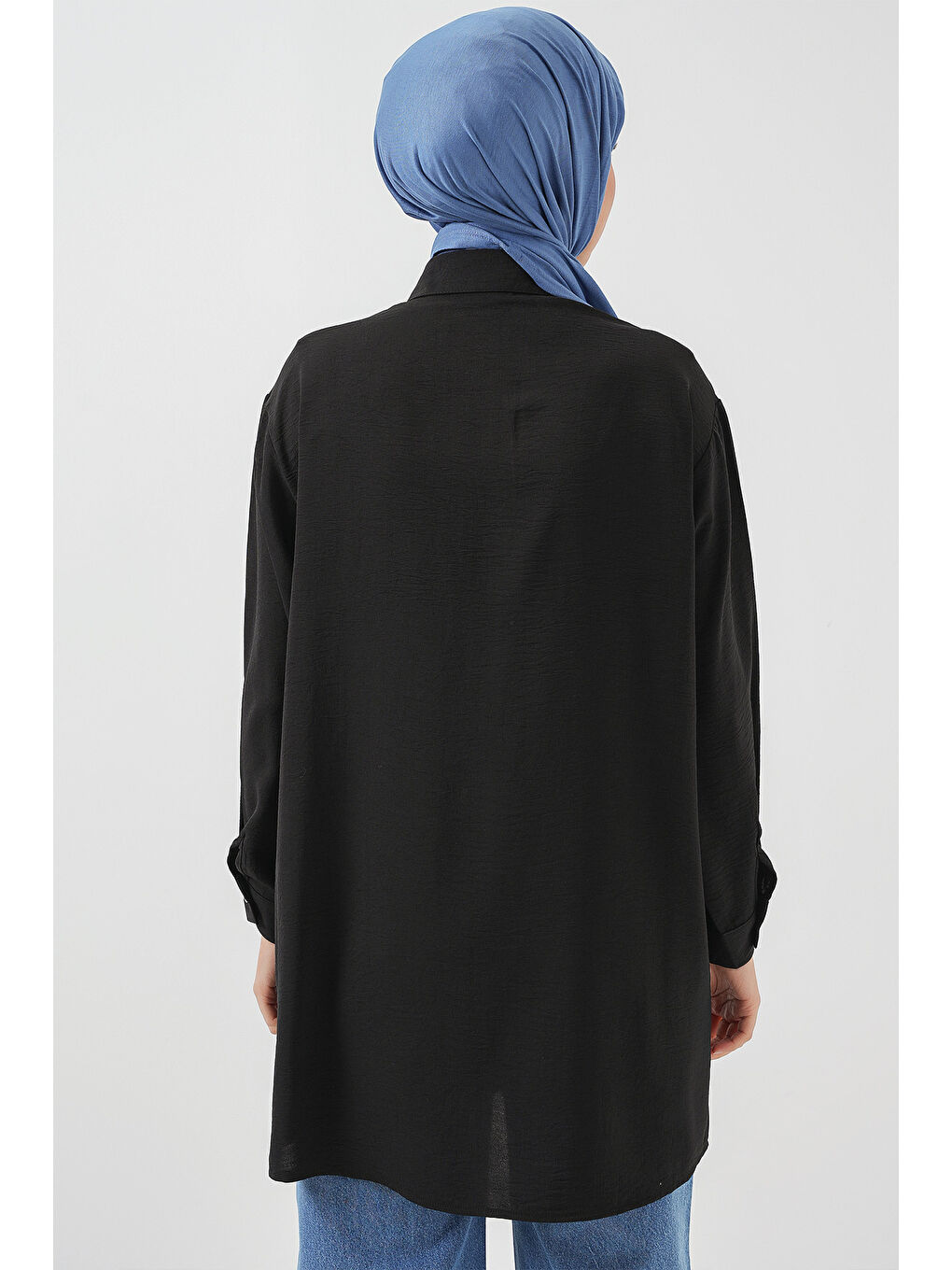 Kadın Uzun Gömlek Tunik 5945 - Siyah-5