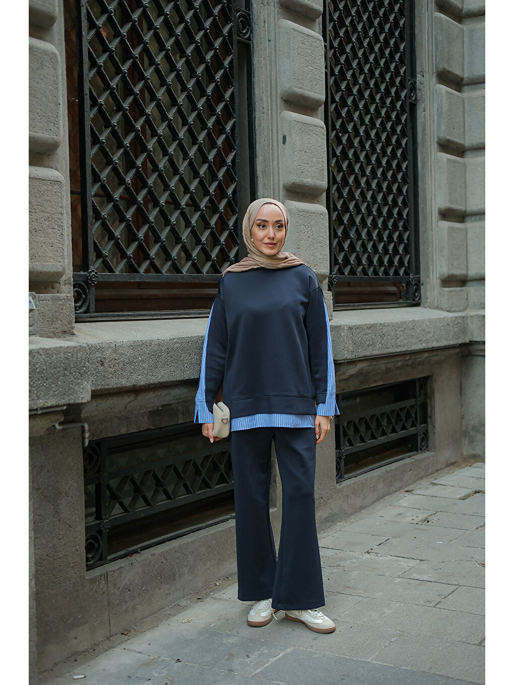 Kadın Gömlek Detay İkili Takım Lacivert-2