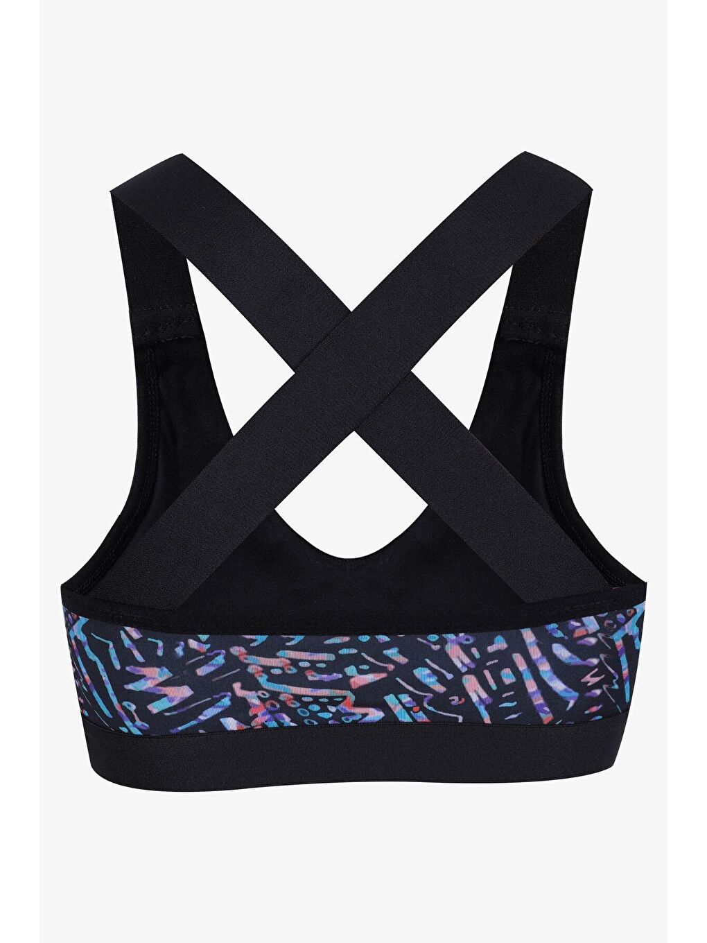 Siyah Kadın Dijital Baskılı Sporcu Büstiyer-1