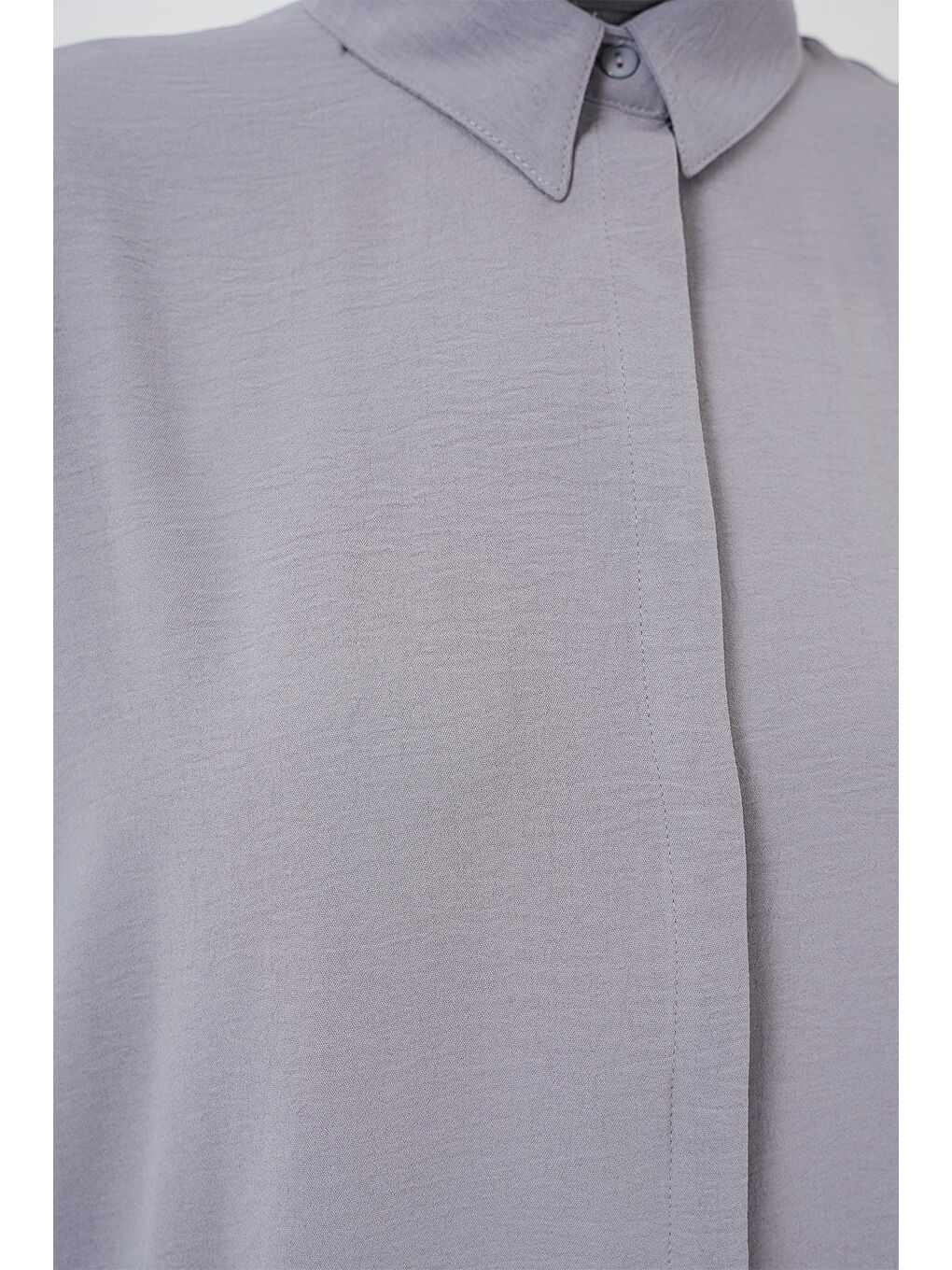 Kadın Uzun Gömlek Tunik 5945 - Gri-4