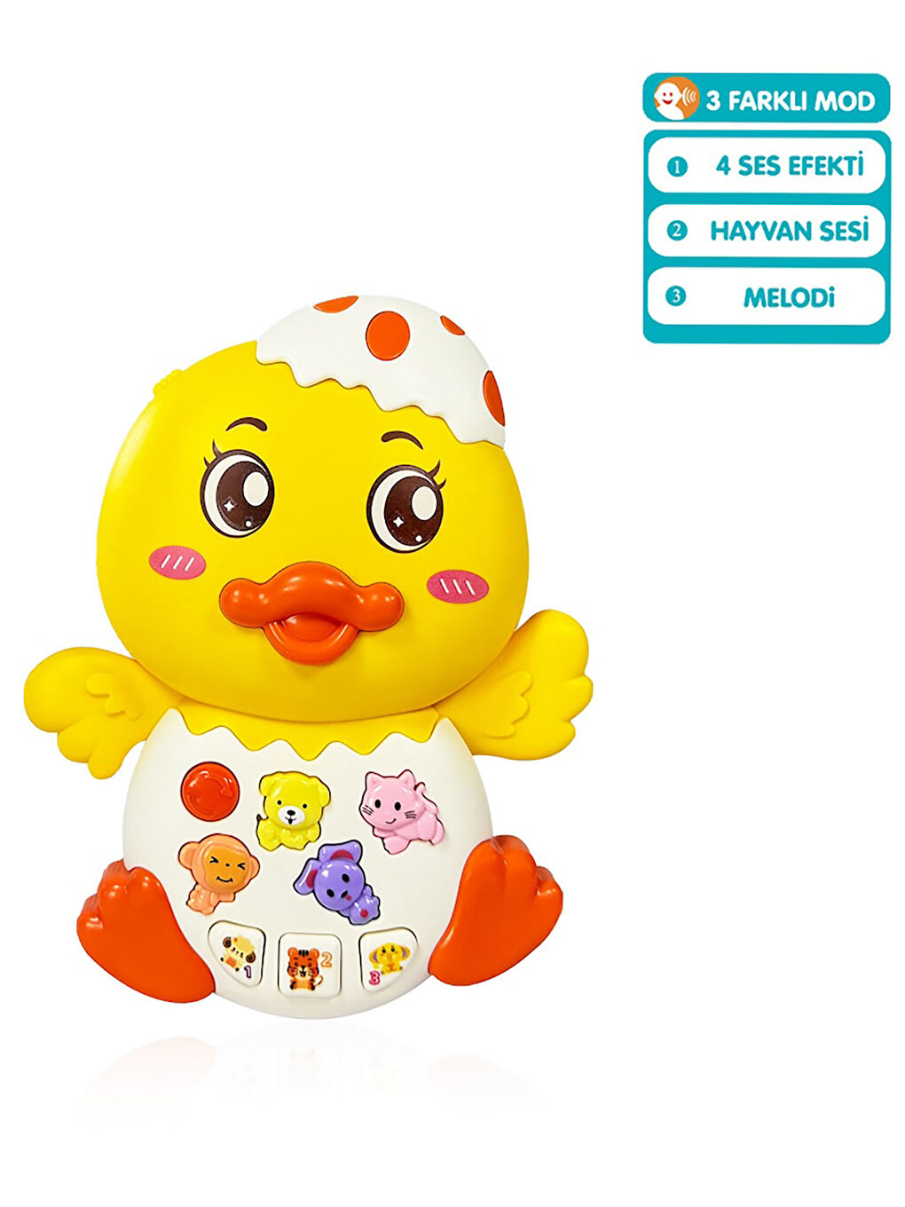 Kutulu Işıklı ve Müzikli Ördek Bebek Piyanosu Sarı-1