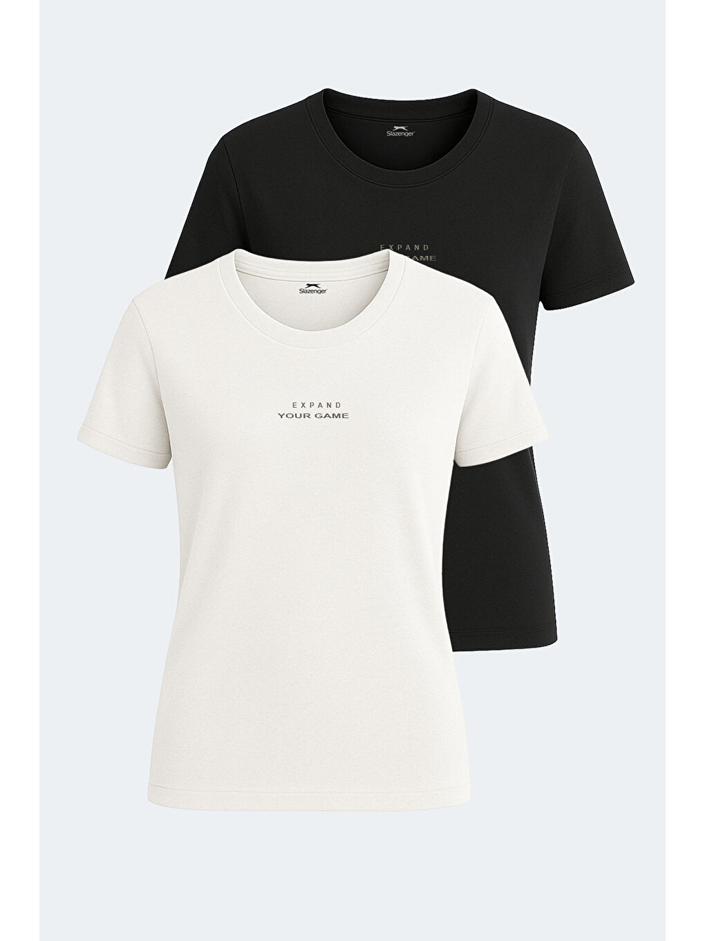 Karışık PAYTONS 2 li Set Kadın Ekru - Siyah Tişört