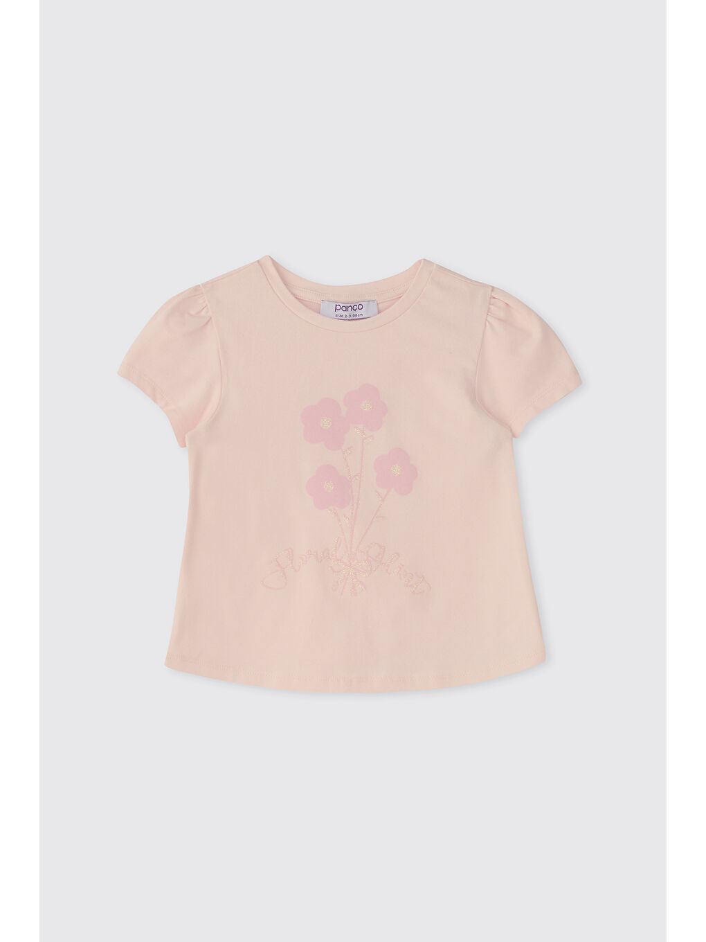 Pembe Kız Bebek Sim Baskılı Pudra Tişört