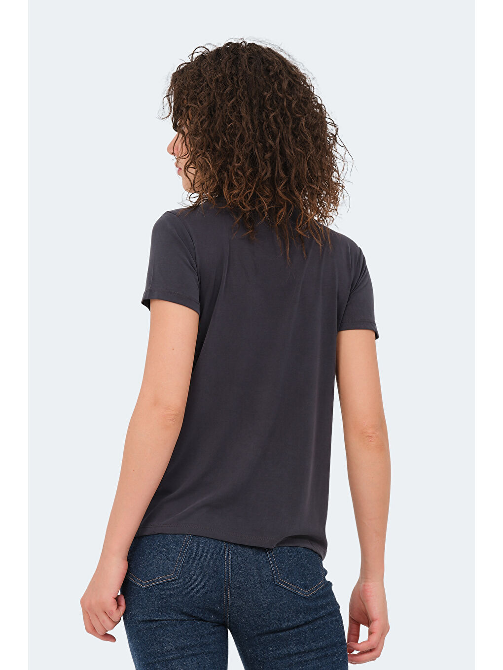 Karışık PAYTONS 3 lü Set Kadın Ekru - Siyah - Koyu Gri Tişört-5