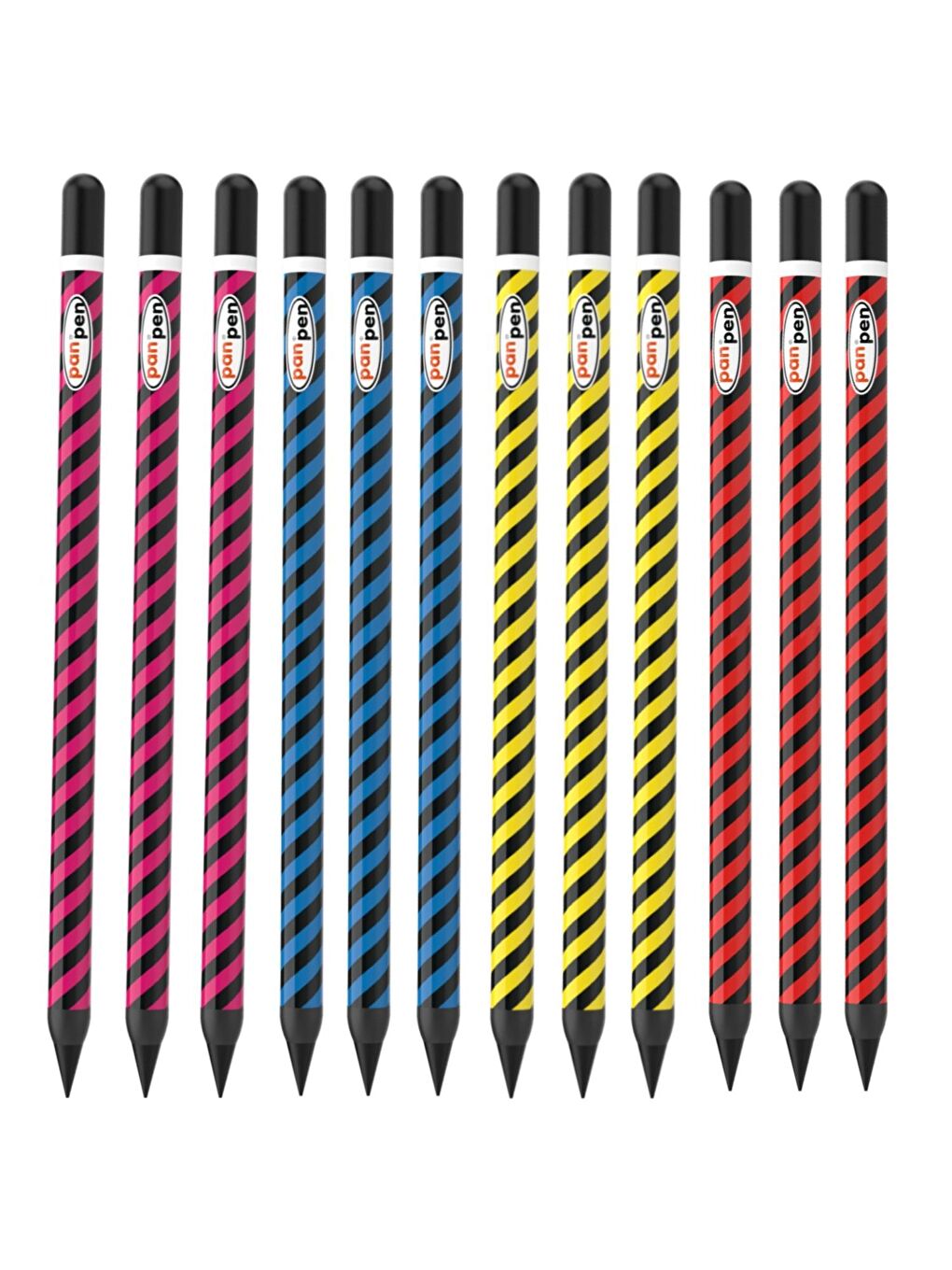Panpen Çizgili Neon Serisi Bitmeyen Kurşun Kalem (PAN722) 12 Adet