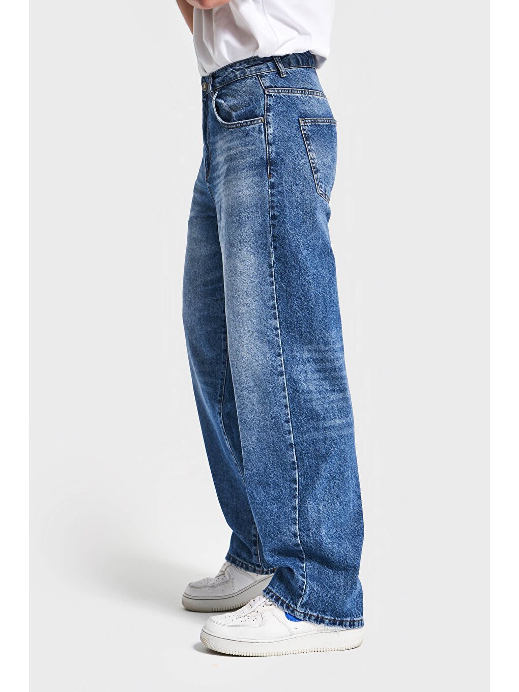Erkek Mavi Jean Rengi 4w5-5 TT25 Relaxed Baggy Fit İç Boy 80cm Rahat Kesim %100 Pamuk Denim Jean-1
