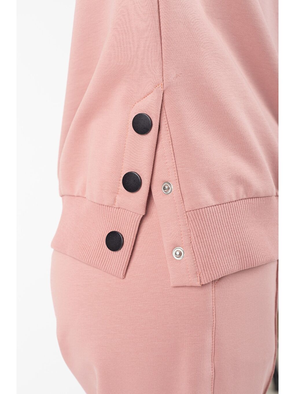 Pembe Kız Çocuk Sport Armalı Yan Çıtçıt Detaylı Eşofman Takımı M00759-1