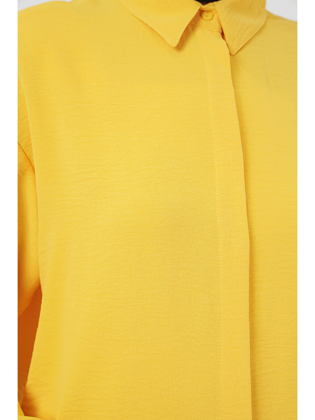Kadın Uzun Gömlek Tunik 5945 - Sarı-3