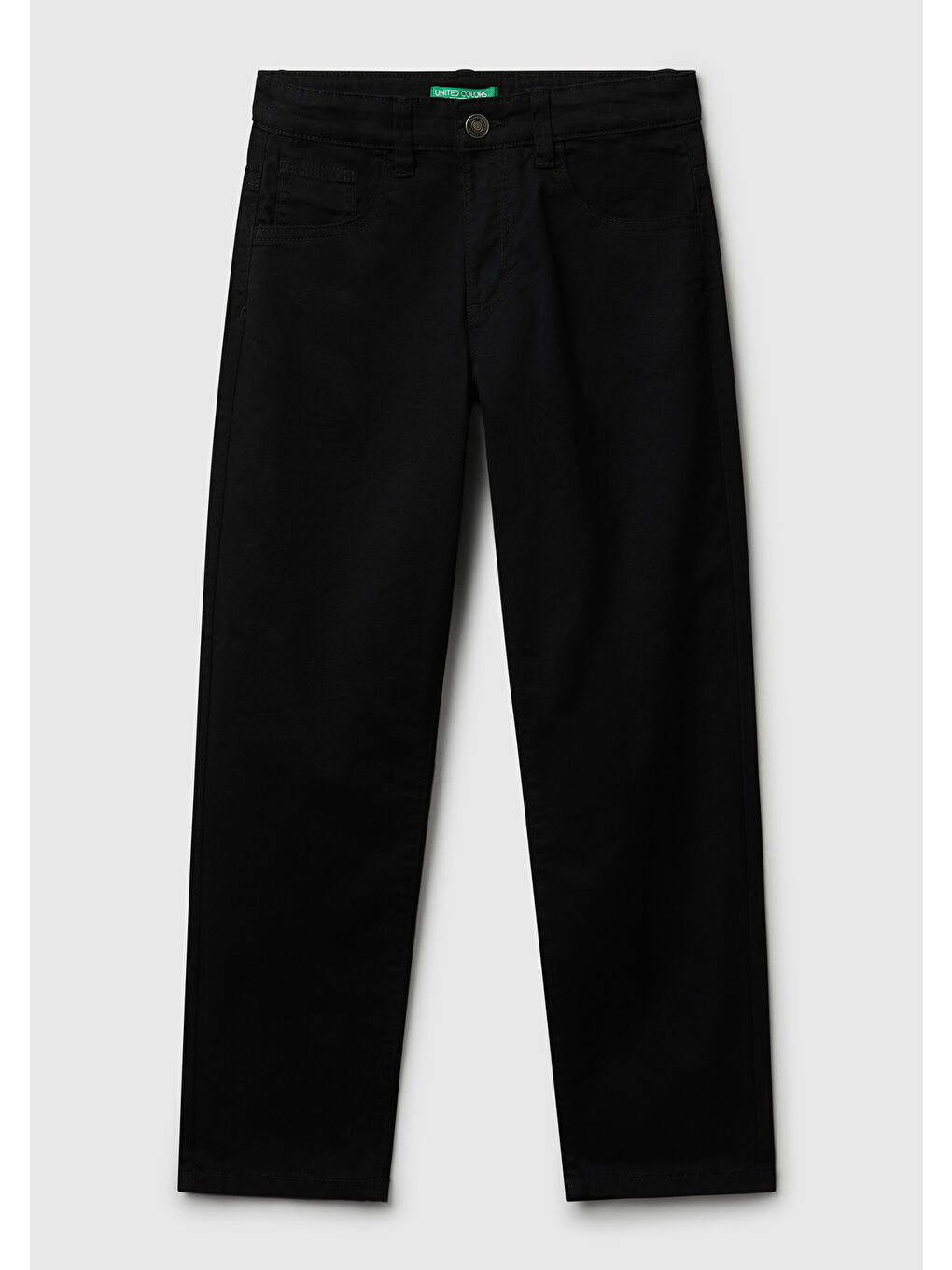 Erkek Çocuk Siyah Düğmeli Fermuarlı Slim Fit Pantolon