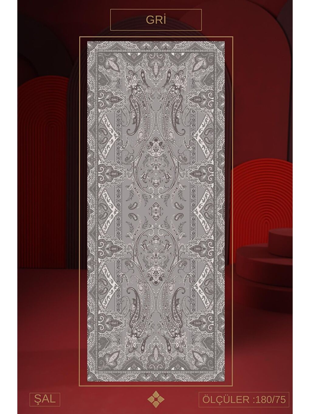 Gri Kadın Teos Soft Şal-1