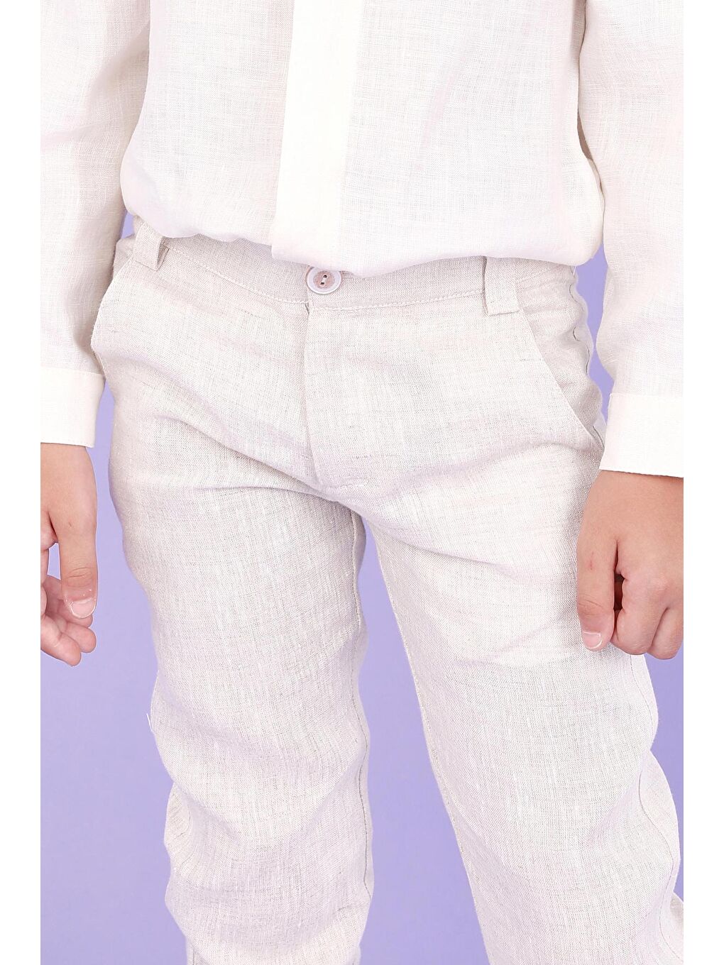 Beyaz Kız Çocuk Pantolon-2