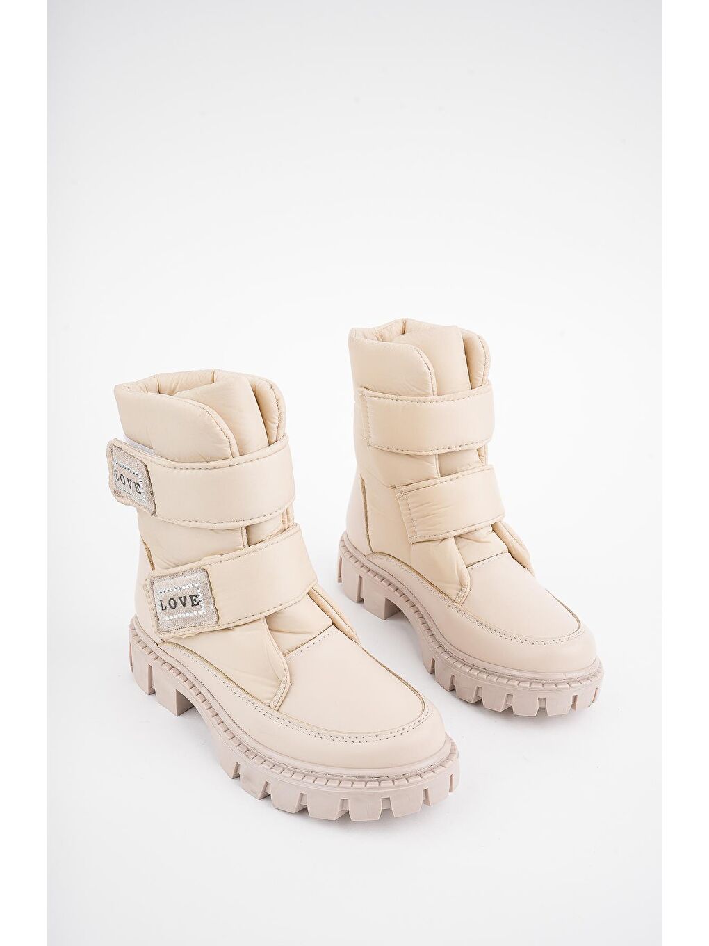 Bej SMARTY İçi Polar Termo Kaymaz Taban Cırtlı Çocuk Bot-2