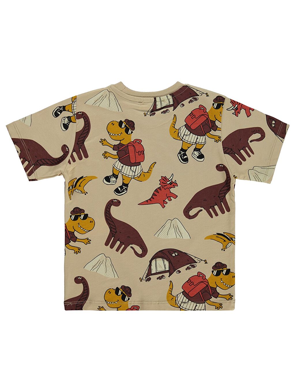 Boys Dinozor Empirme 2-5 Yaş Tişört - Bej-1