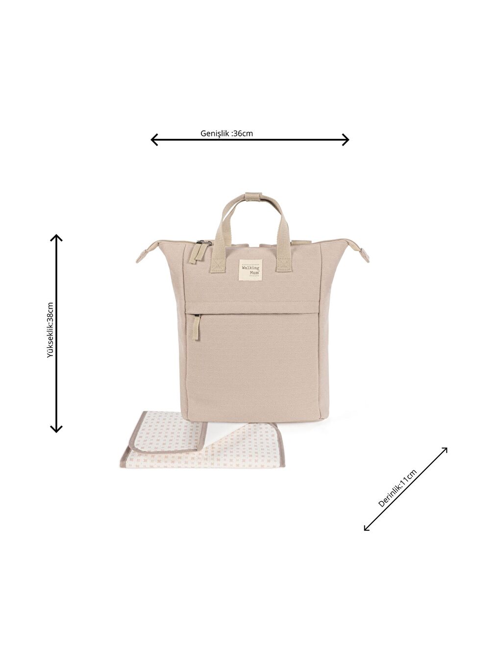 Eco Mum Bebek Bakım Sırt Çantası Apricot-1