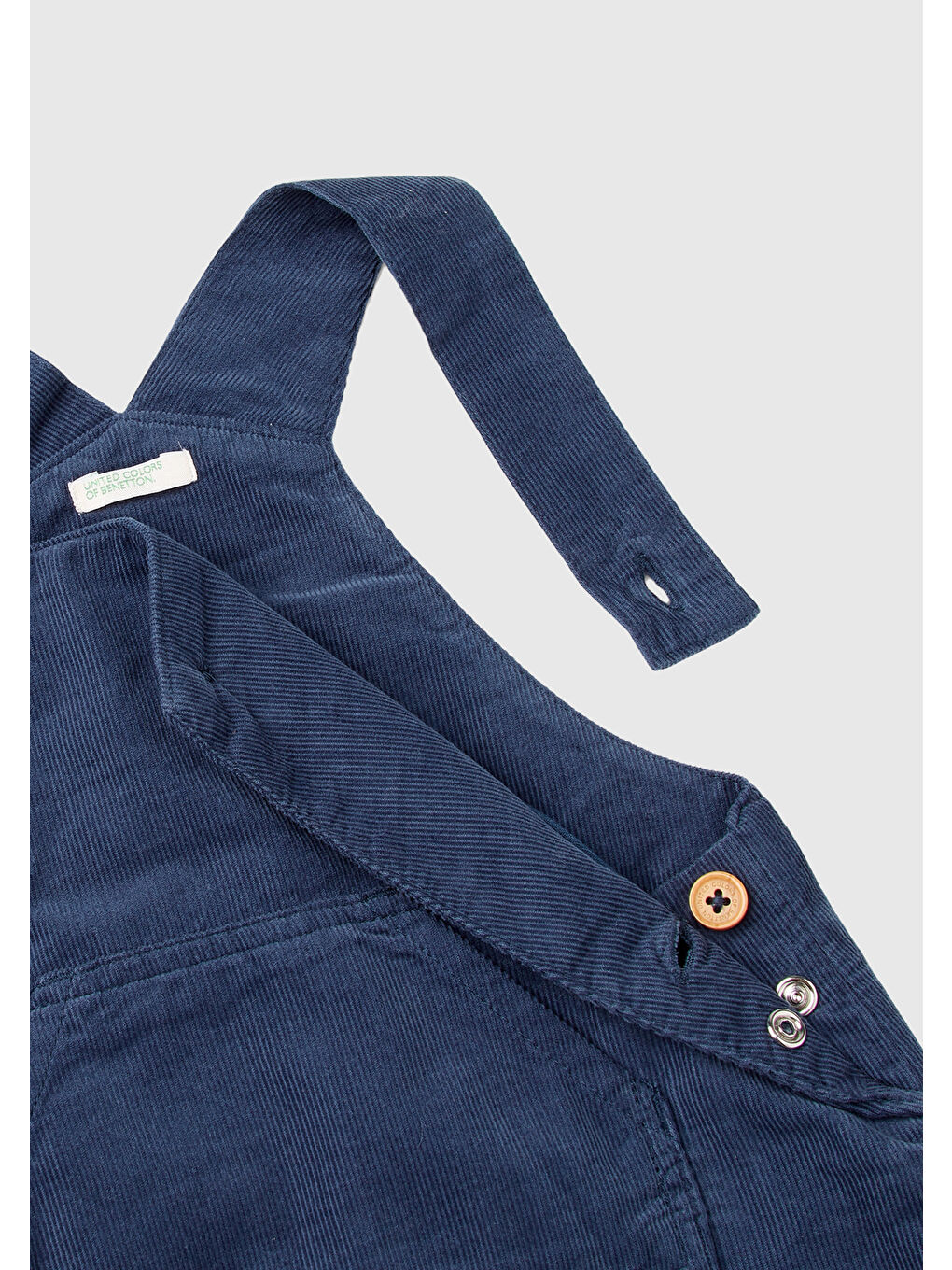 Bebek Lacivert Arkası Logo Etiketli Önü Kese Cepli Askılı Salopet-2