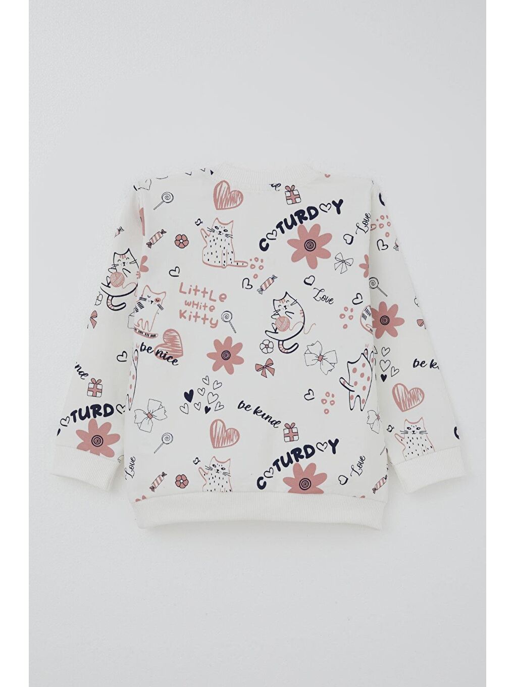 Kız Çocuk Eşofman Takımı Pati Masalı Temalı Pantolonu Fiyonk Detaylı Beyaz (1-4 Yaş)-3