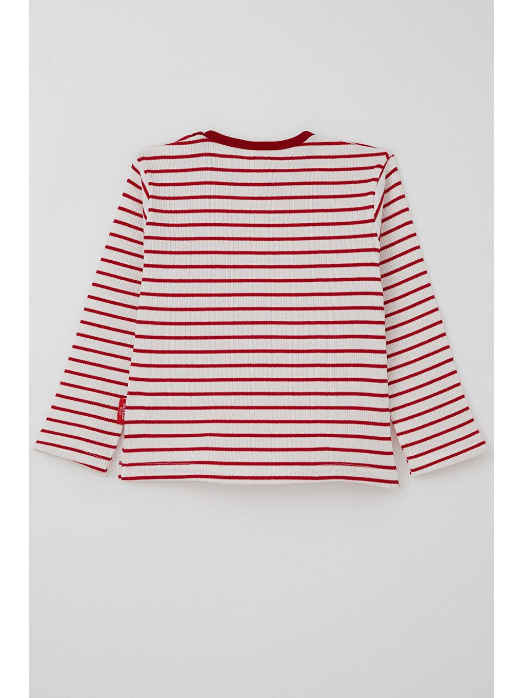 Kız Bebek Uzun Kollu Tişört Patlı Çizgili Beyaz (9 Ay-3 Yaş)-1